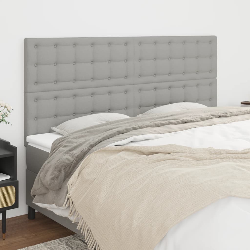vidaXL Zagłówek jasnoszary 160x5x118/128 cm tkanina