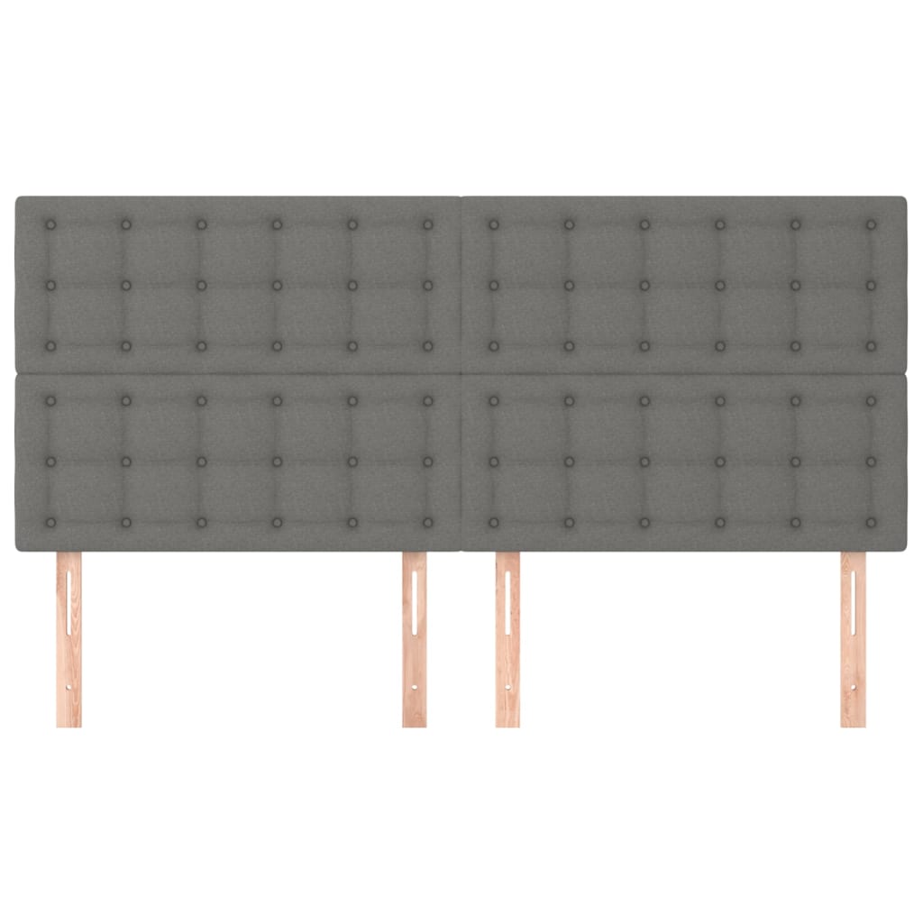 vidaXL Zagłówek ciemnoszary 160x5x118/128 cm materiał