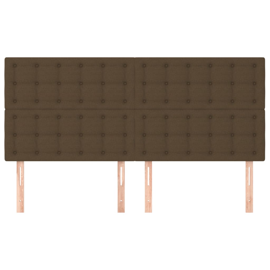 vidaXL Zagłówek ciemnobrązowy 160x5x118/128 cm tkanina