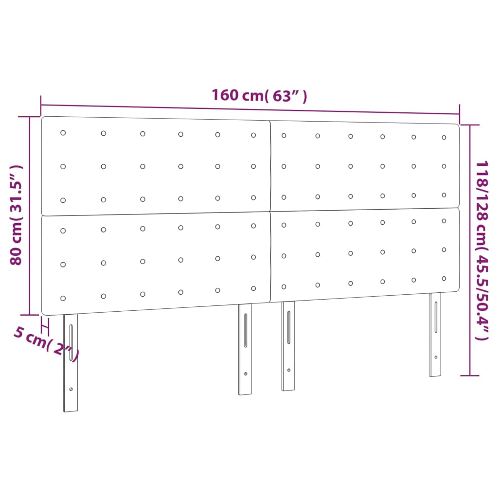 vidaXL Zagłówek ciemnobrązowy 160x5x118/128 cm tkanina