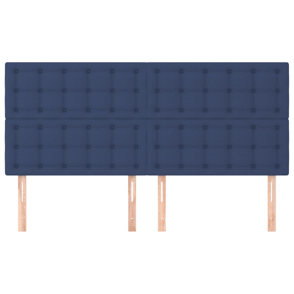 vidaXL Zagłówek niebieski 160x5x118/128 cm tkanina