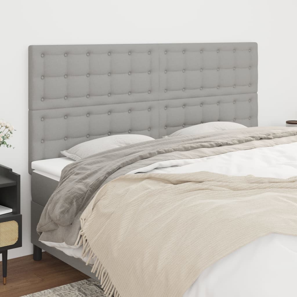 vidaXL Zagłówek jasnoszary 180x5x118/128 cm tkanina