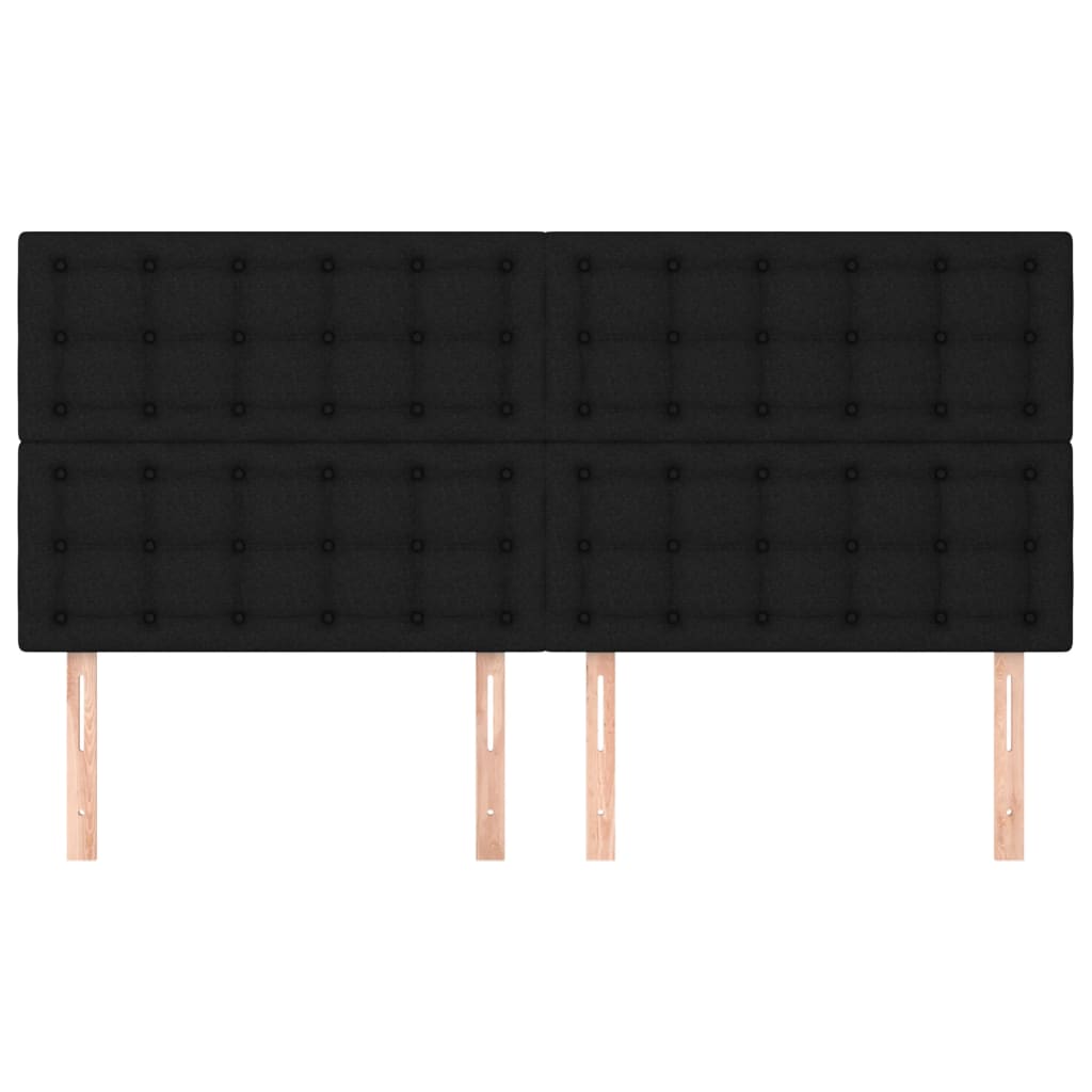 vidaXL Zagłówek czarny 180x5x118/128 cm tkanina