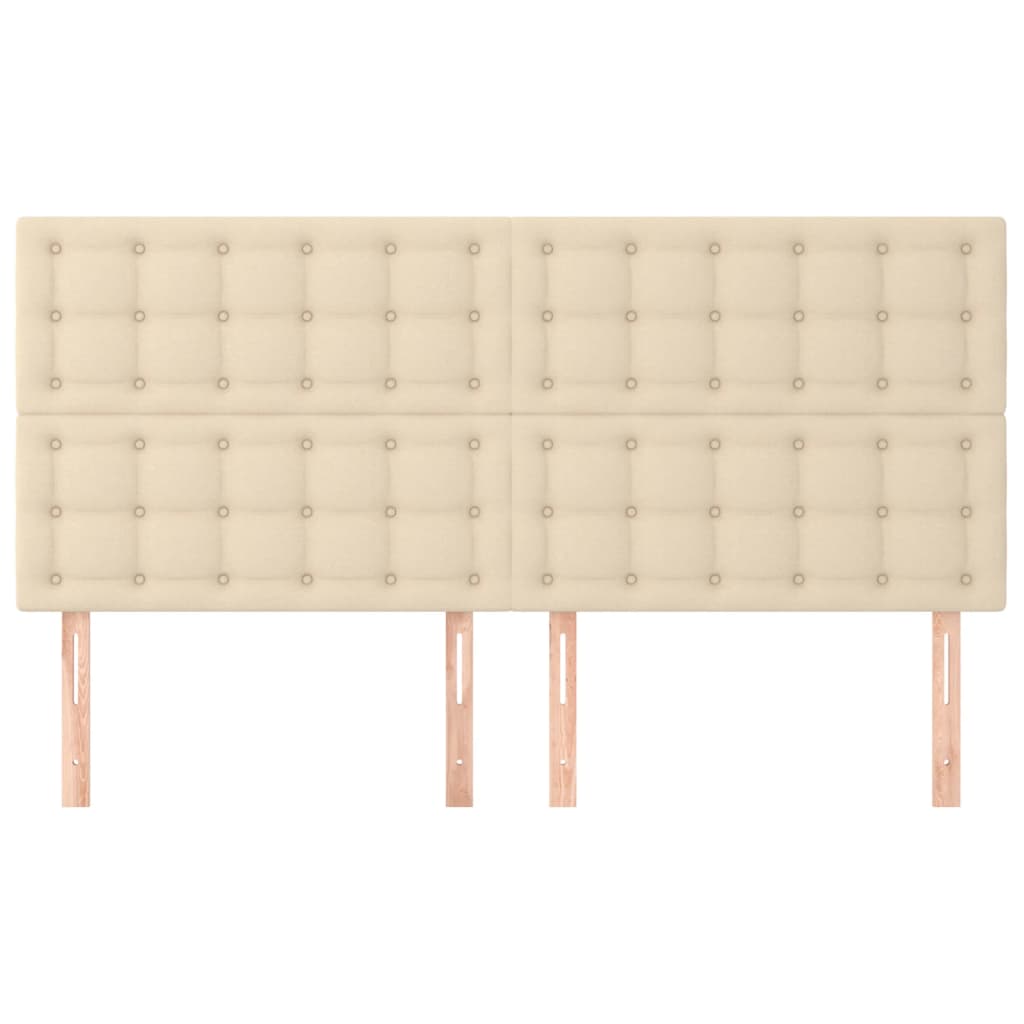 vidaXL Zagłówek kremowy 180x5x118/128 cm tkanina