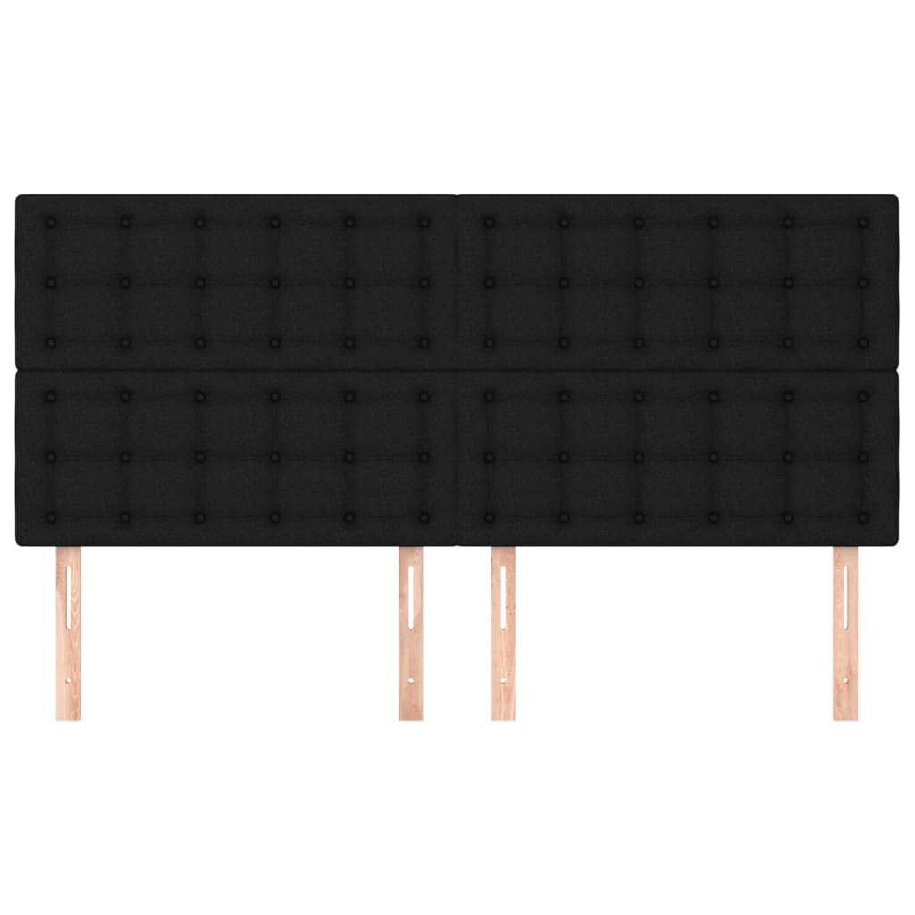 vidaXL Zagłówek czarny 200x5x118/128 cm tkanina