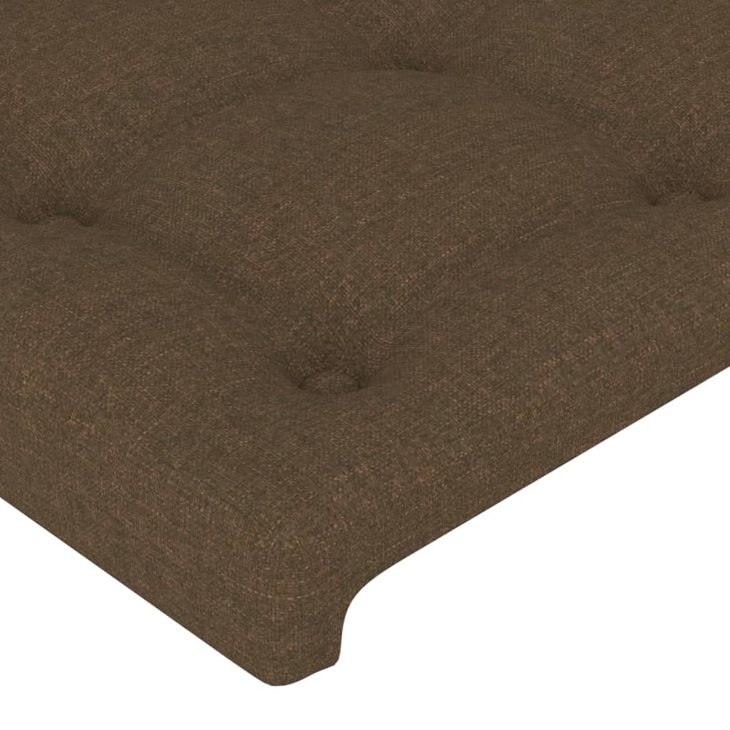 vidaXL Zagłówek ciemnobrązowy 200x5x118/128 cm tkanina
