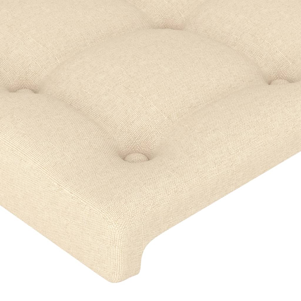 vidaXL Zagłówek kremowy 200x5x118/128 cm tkanina
