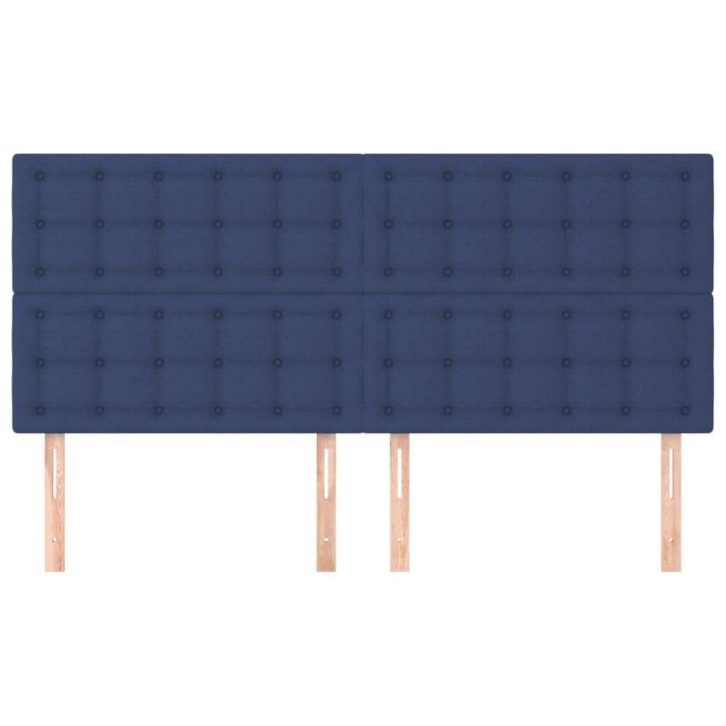 vidaXL Zagłówek niebieski 200x5x118/128 cm tkanina