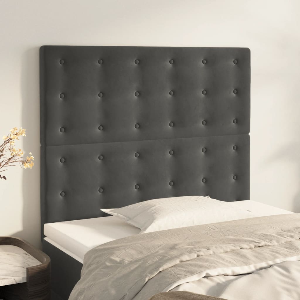 vidaXL Zagłówek ciemnoszary 100x5x118/128 cm aksamit