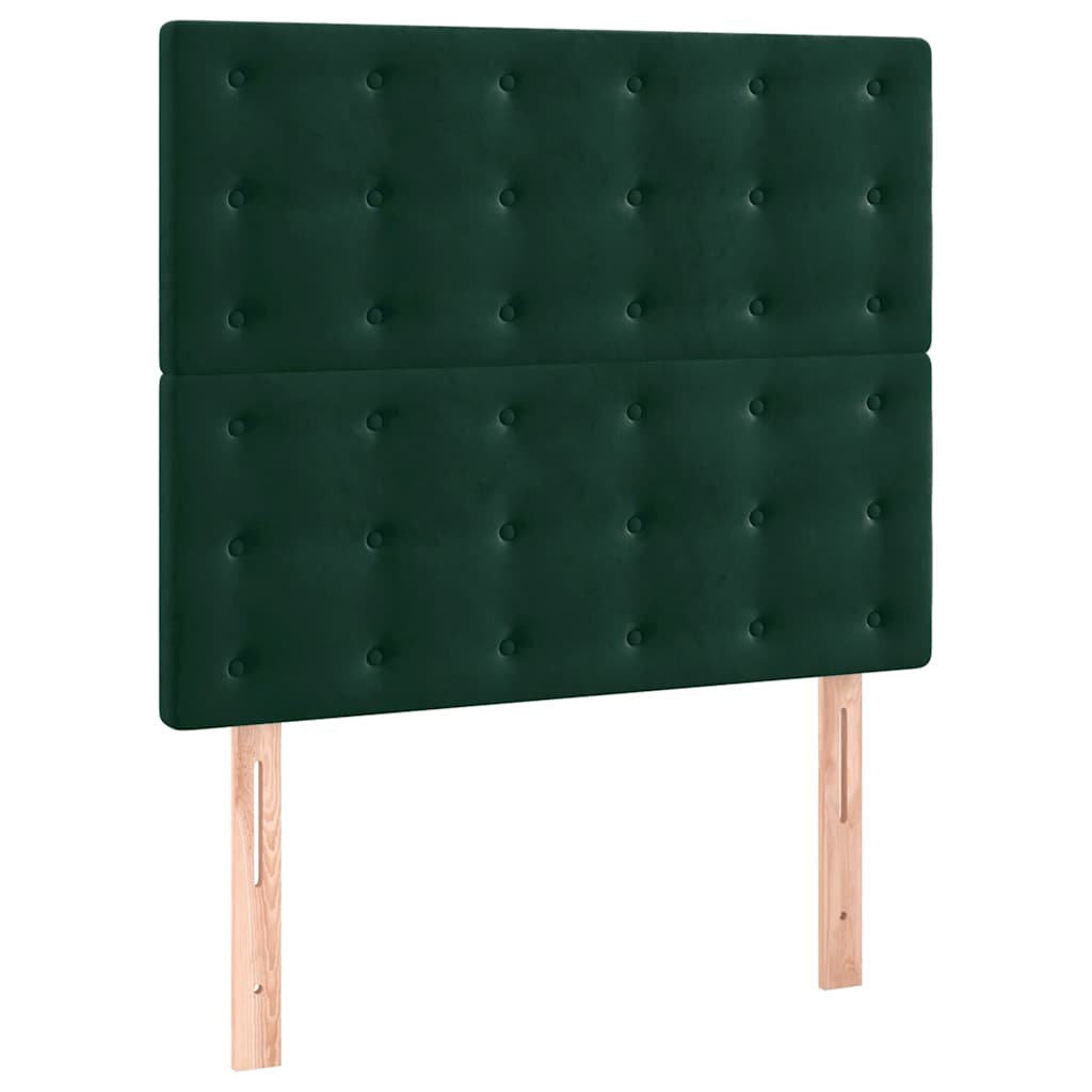 vidaXL Zagłówek ciemnozielony 100x5x118/128 cm aksamit