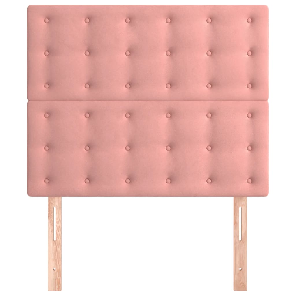 vidaXL Zagłówek różowy 100x5x118/128 cm aksamit