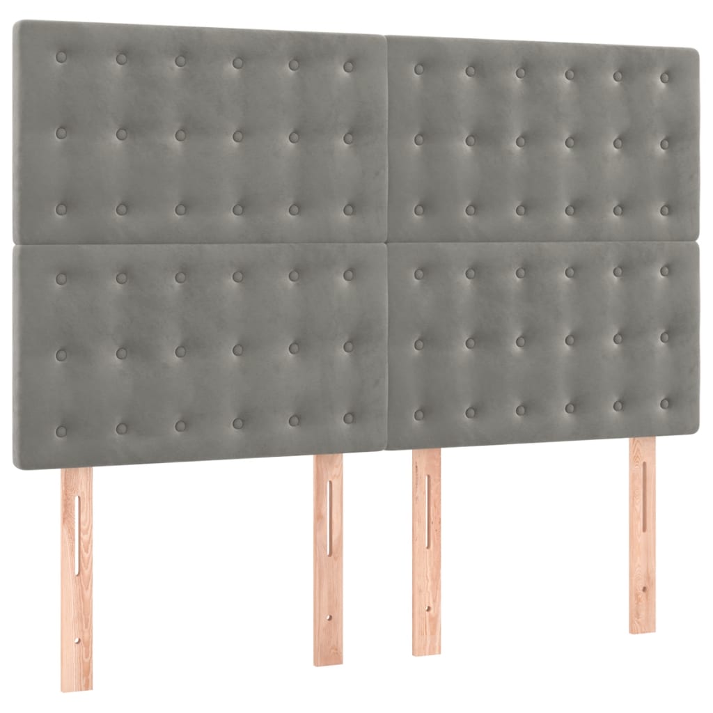vidaXL Zagłówek jasnoszary 144x5x118/128 cm aksamit