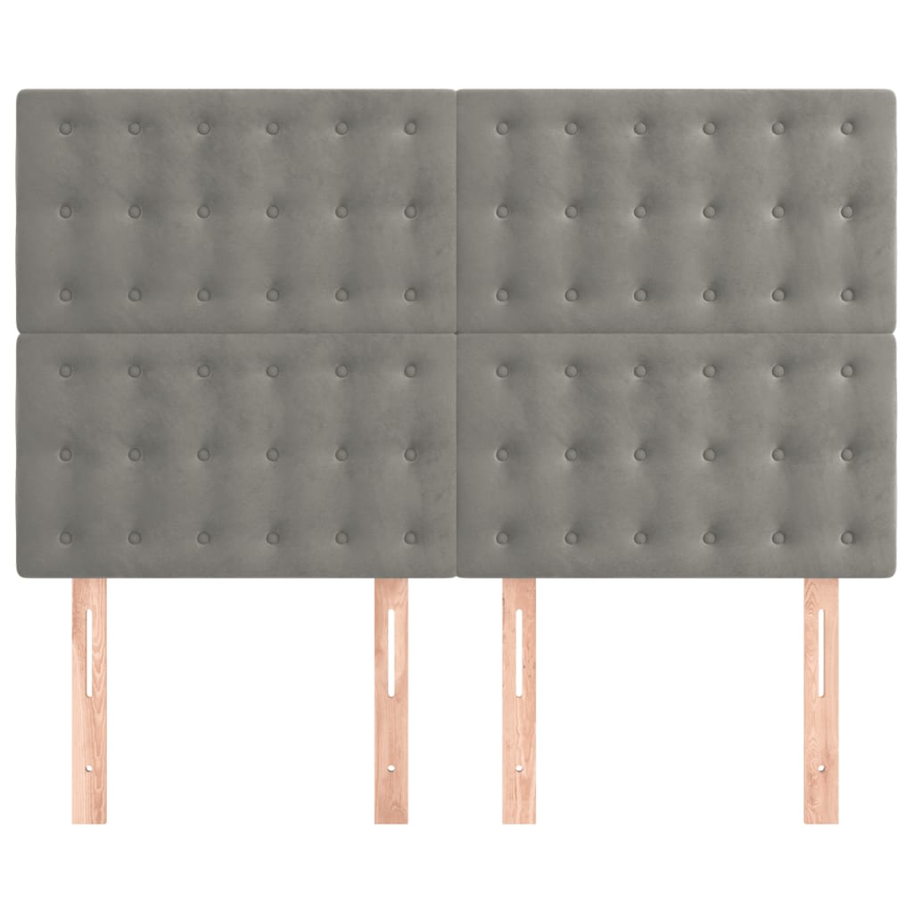 vidaXL Zagłówek jasnoszary 144x5x118/128 cm aksamit