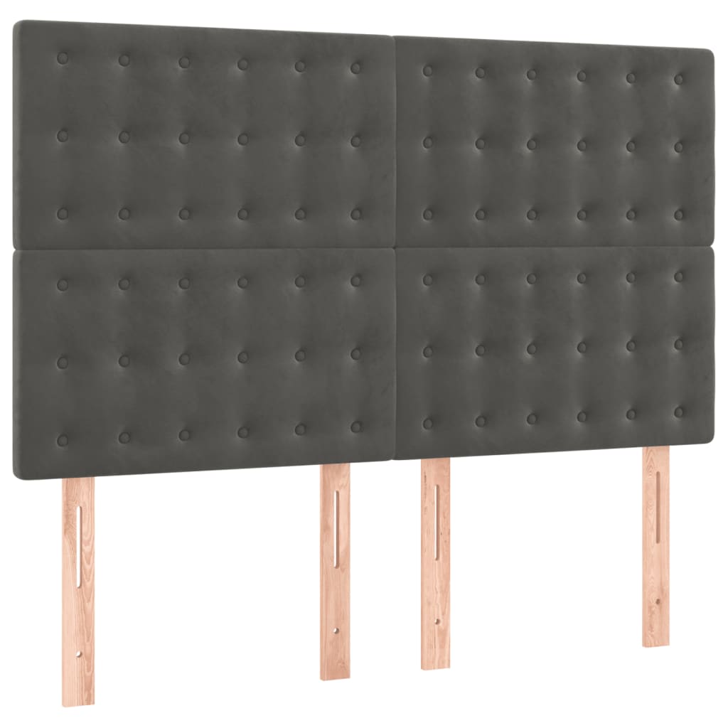 vidaXL Zagłówek ciemnoszary 144x5x118/128 cm aksamit