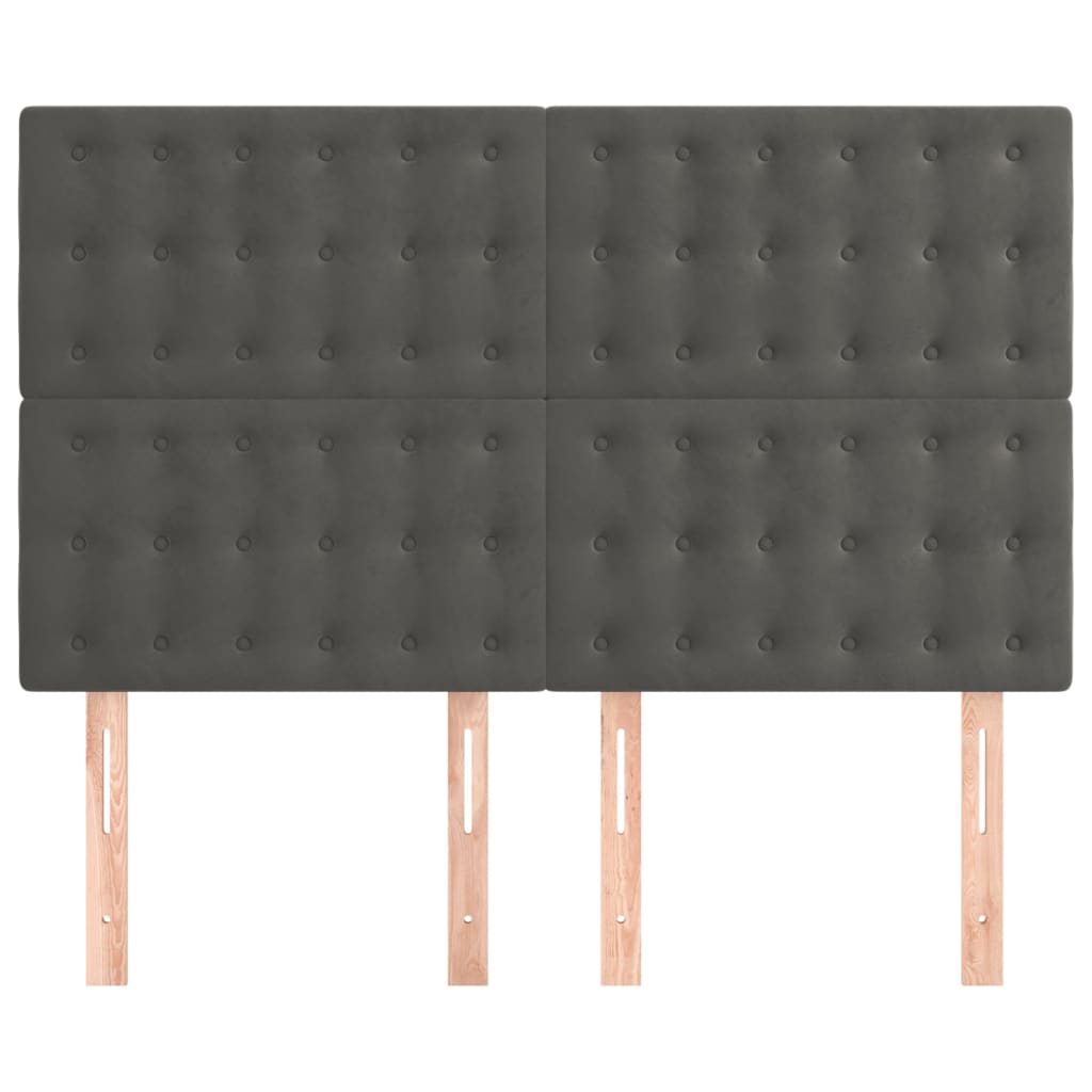 vidaXL Zagłówek ciemnoszary 144x5x118/128 cm aksamit