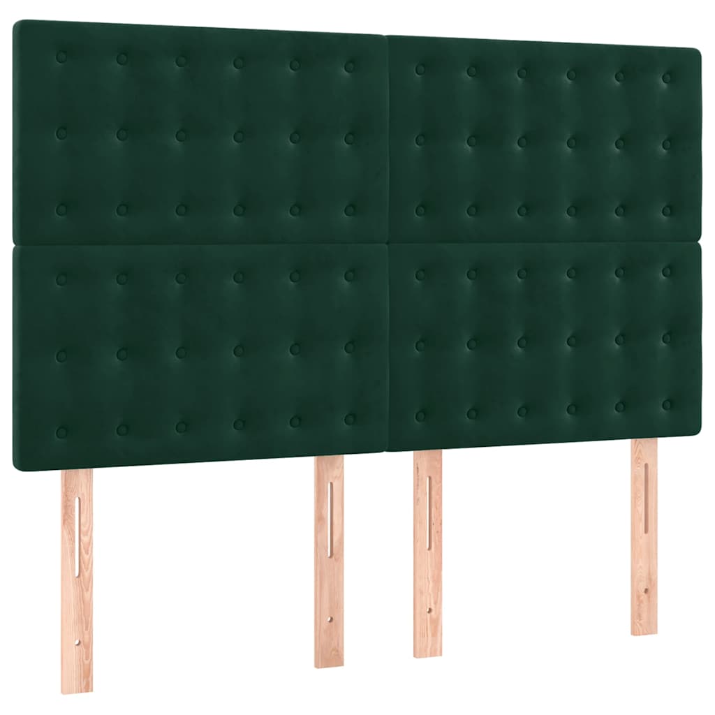 vidaXL Zagłówek ciemnozielony 144x5x118/128 cm aksamit