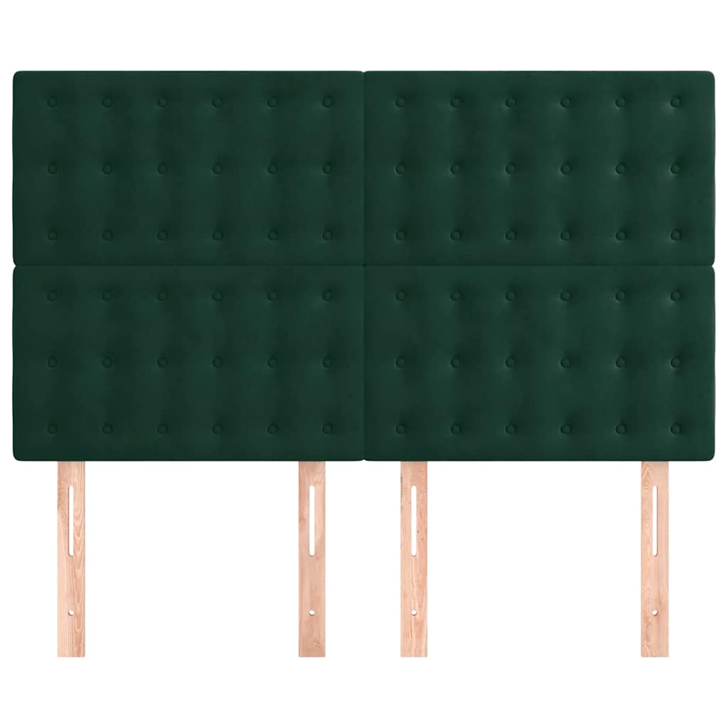 vidaXL Zagłówek ciemnozielony 144x5x118/128 cm aksamit