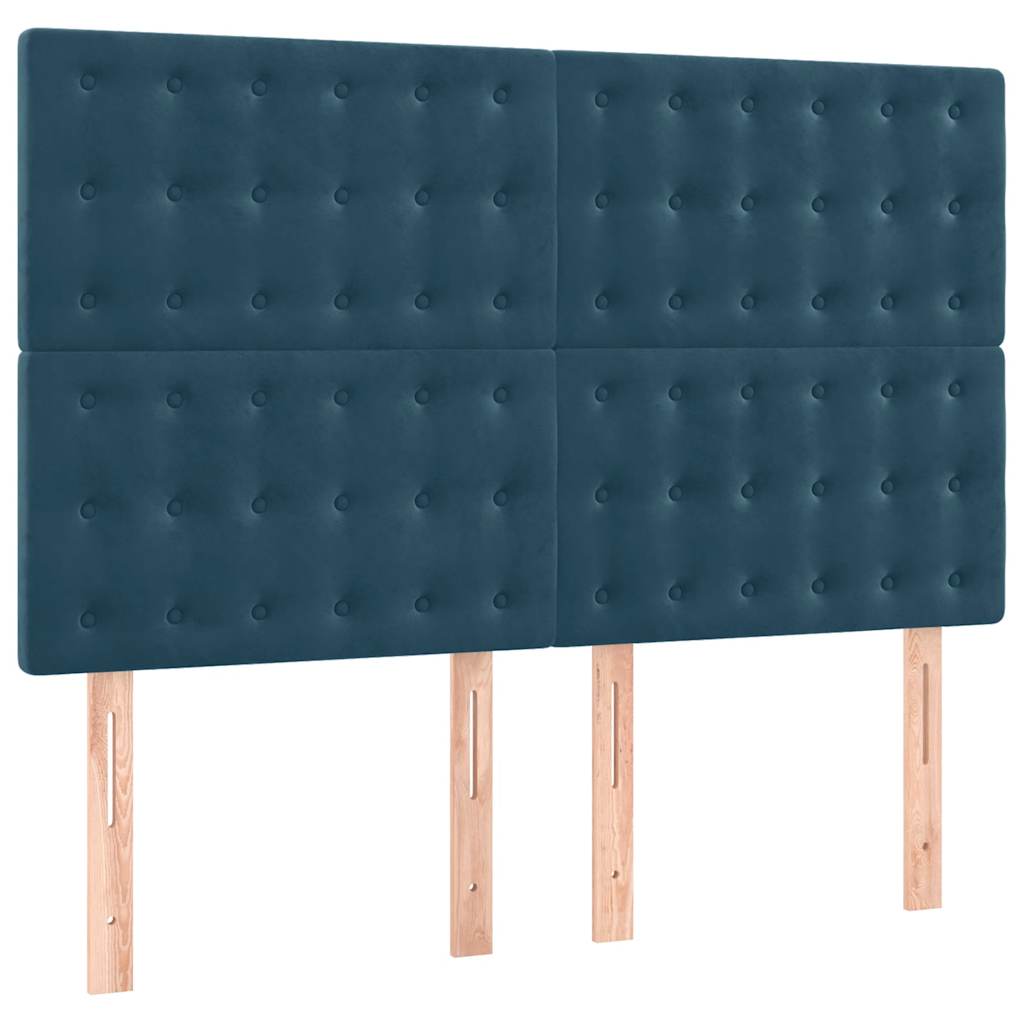 vidaXL Zagłówek granatowy 144x5x118/128 cm aksamit
