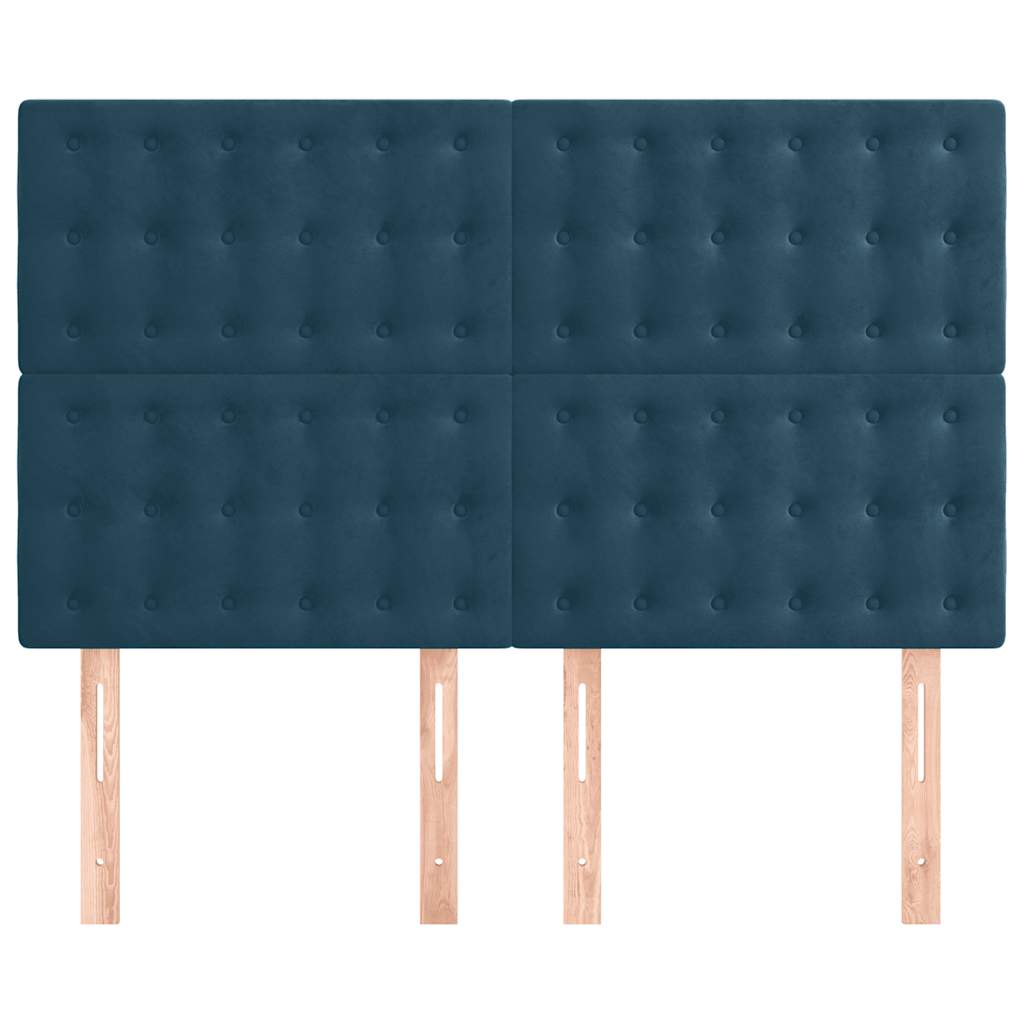 vidaXL Zagłówek granatowy 144x5x118/128 cm aksamit