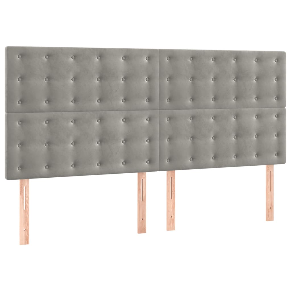vidaXL Zagłówek jasnoszary 160x5x118/128 cm aksamit