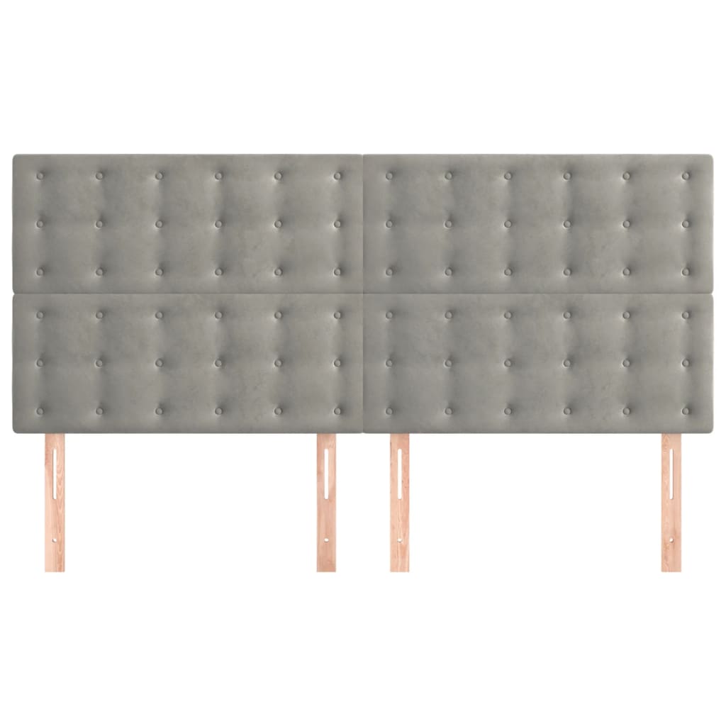 vidaXL Zagłówek jasnoszary 160x5x118/128 cm aksamit
