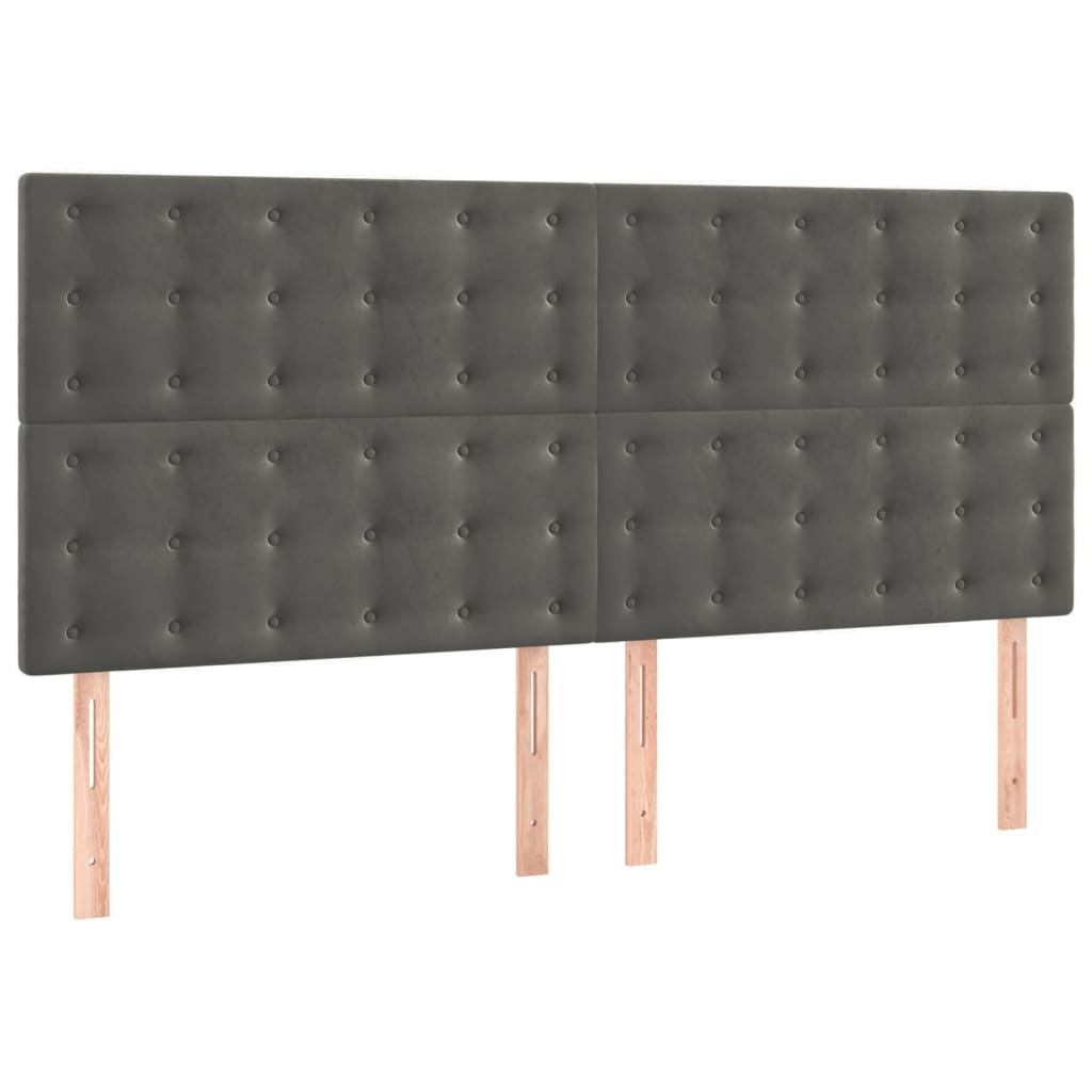 vidaXL Zagłówek ciemnoszary 160x5x118/128 cm aksamit