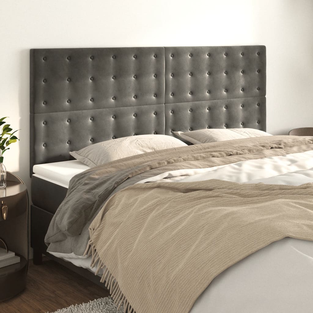 vidaXL Zagłówek ciemnoszary 160x5x118/128 cm aksamit