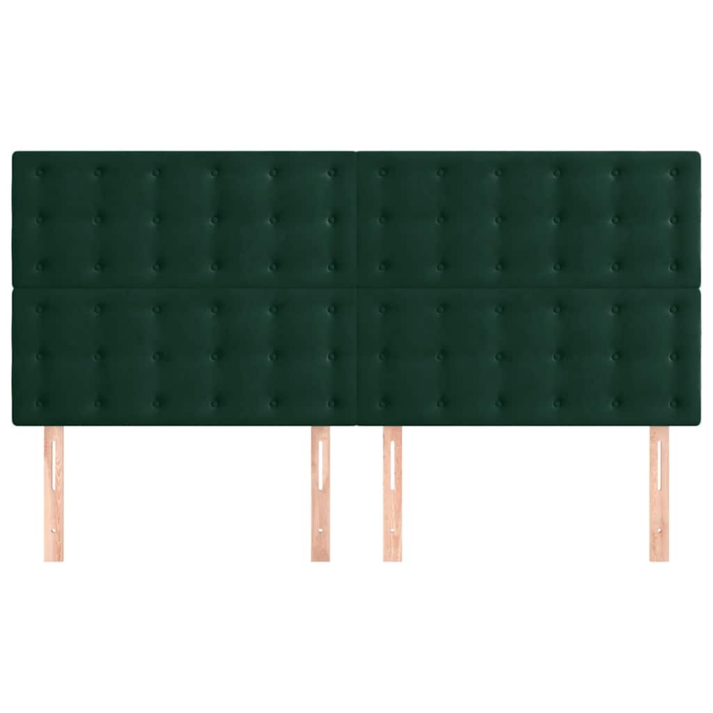 vidaXL Zagłówek ciemnozielony 160x5x118/128 cm aksamit