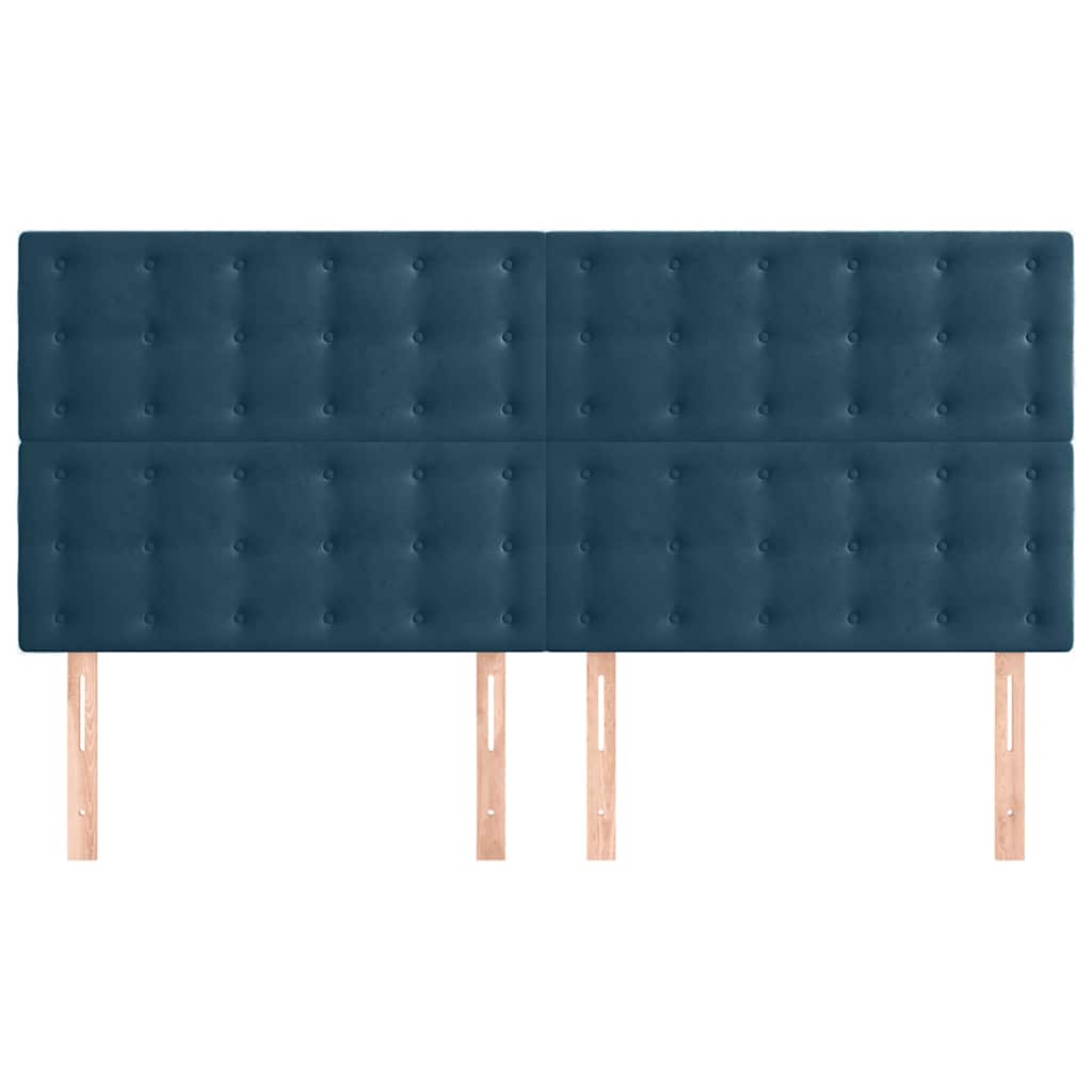 vidaXL Zagłówek granatowy 160x5x118/128 cm aksamit