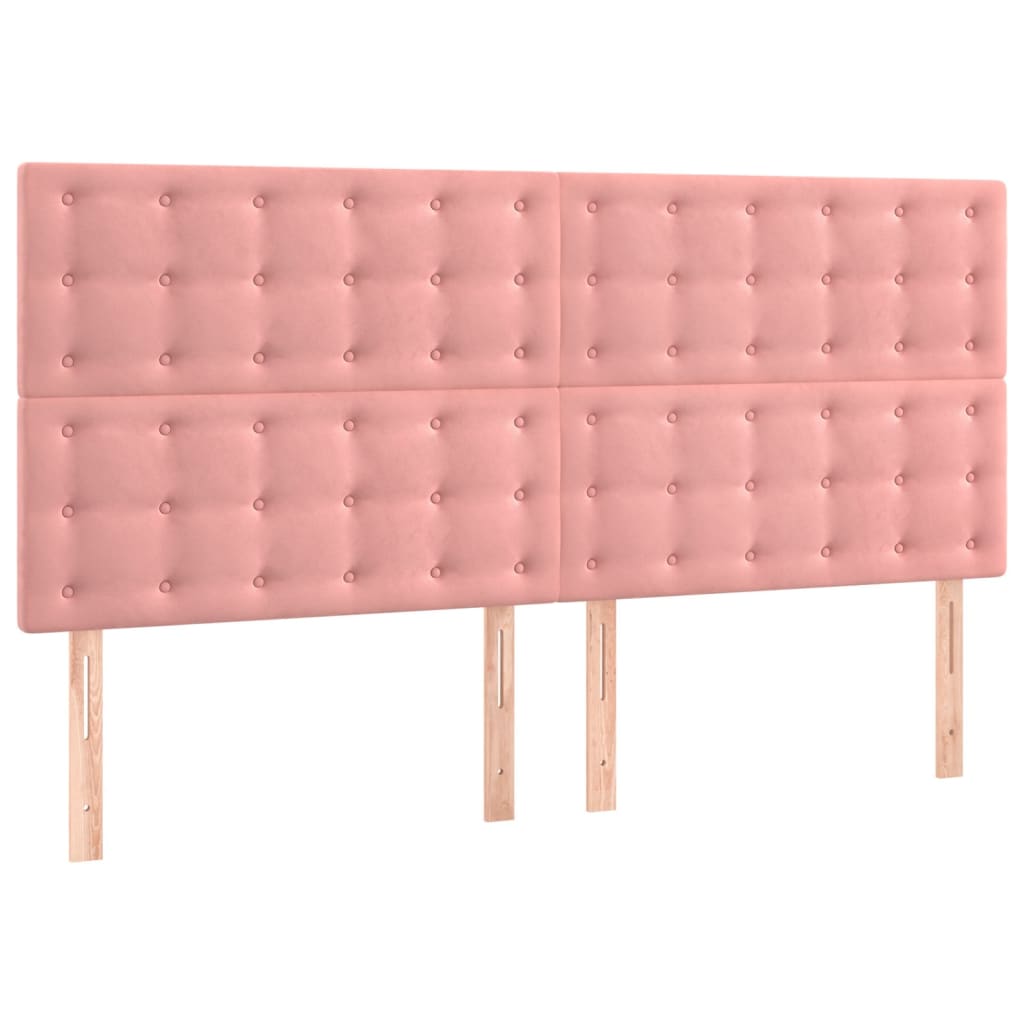 vidaXL Zagłówek różowy 160x5x118/128 cm aksamit