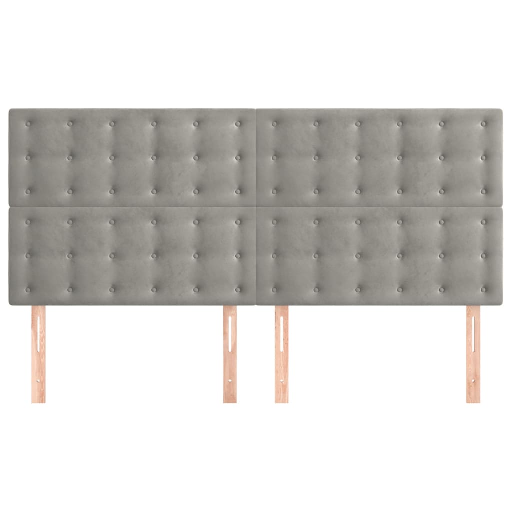 vidaXL Zagłówek jasnoszary 180x5x118/128 cm aksamit