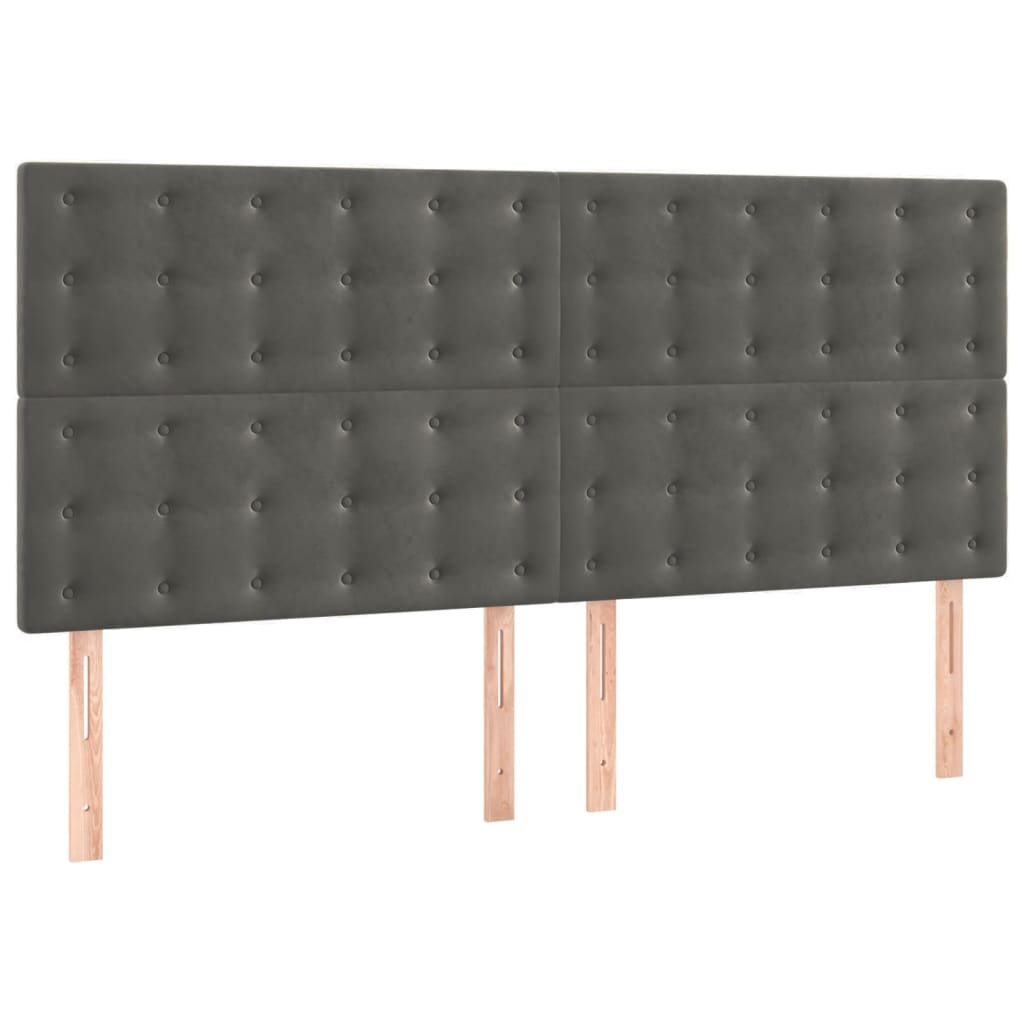 vidaXL Zagłówek ciemnoszary 180x5x118/128 cm aksamit