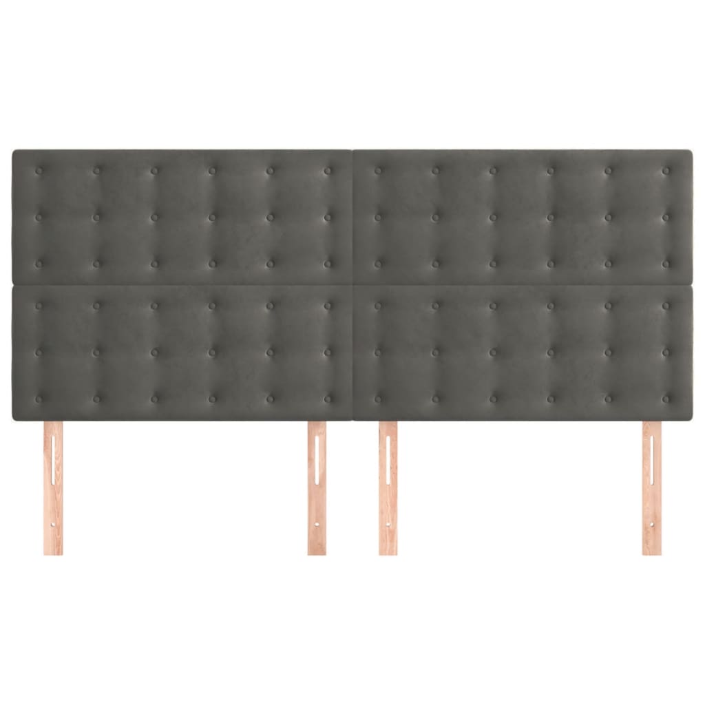 vidaXL Zagłówek ciemnoszary 180x5x118/128 cm aksamit