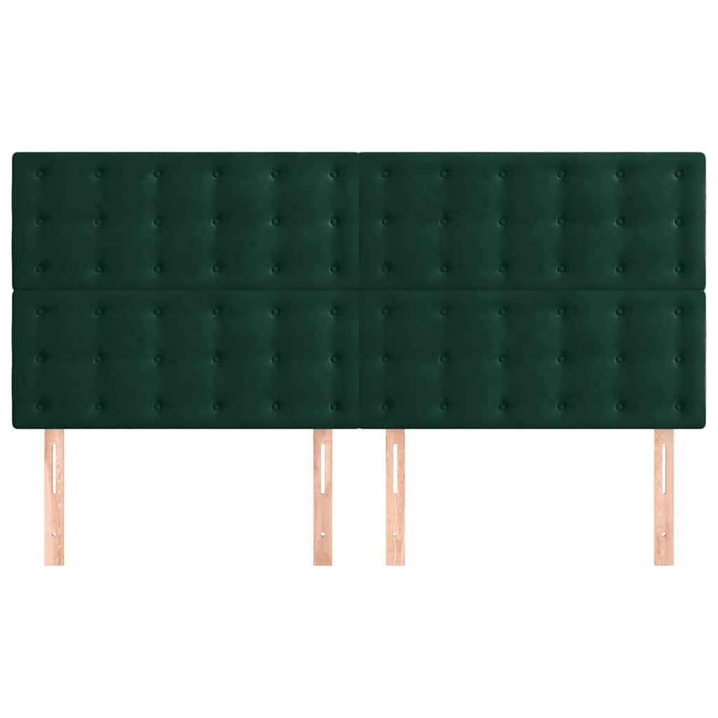 vidaXL Zagłówek ciemnozielony 180x5x118/128 cm aksamit