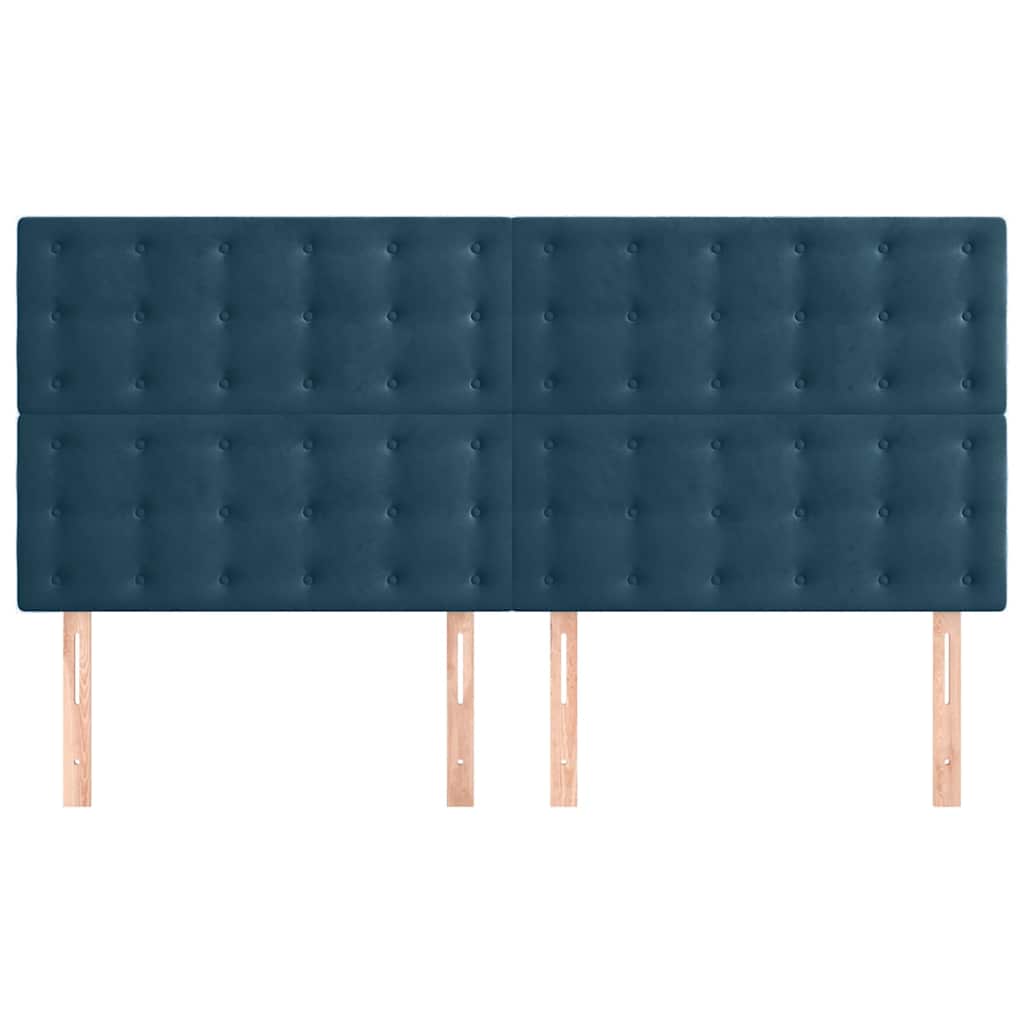 vidaXL Zagłówek granatowy 180x5x118/128 cm aksamit