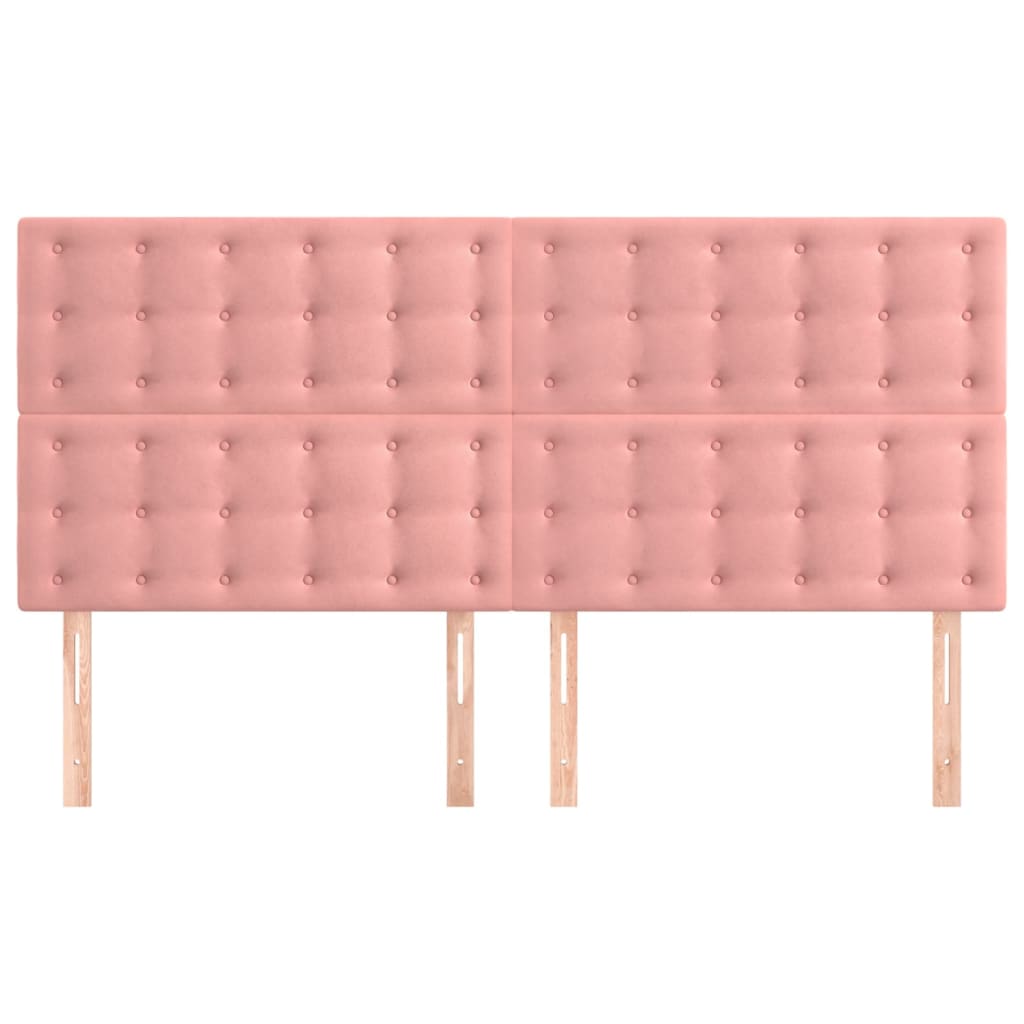 vidaXL Zagłówek różowy 180x5x118/128 cm aksamit