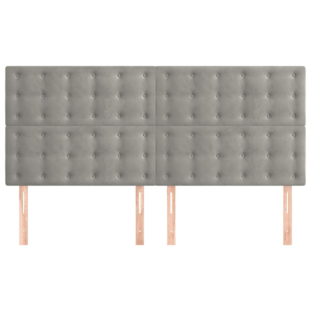 vidaXL Zagłówek jasnoszary 200x5x118/128 cm aksamit