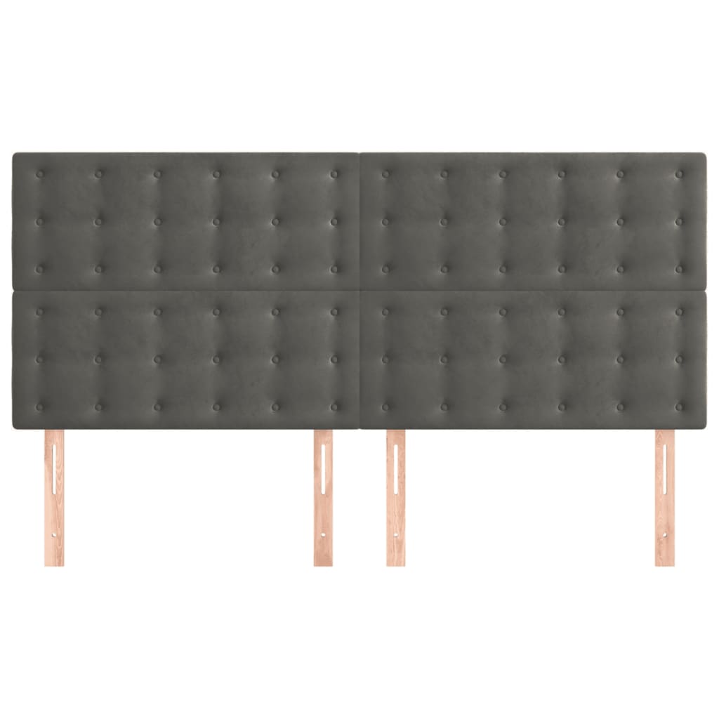 vidaXL Zagłówek ciemnoszary 200x5x118/128 cm aksamit