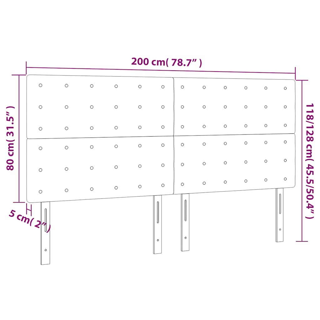 vidaXL Zagłówek ciemnozielony 200x5x118/128 cm aksamit