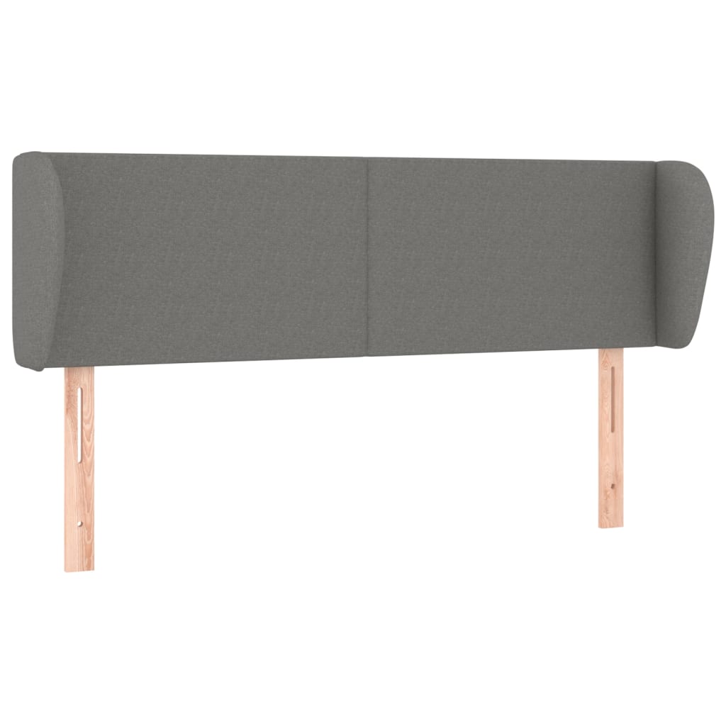 vidaXL Zagłówek uszak, ciemnoszary, 147x23x78/88 cm, tkanina