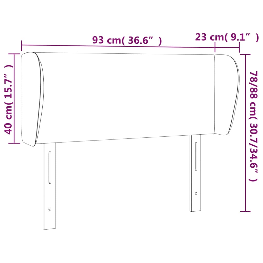 vidaXL Zagłówek uszak, ciemnozielony, 93x23x78/88 cm, aksamitny
