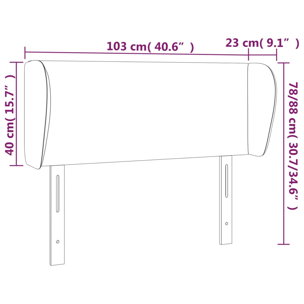 vidaXL Zagłówek uszak, cappuccino, 103x23x78/88 cm, sztuczna skóra