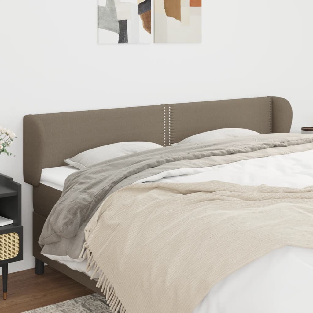 vidaXL Zagłówek uszak, taupe, 203x23x78/88 cm, tkanina