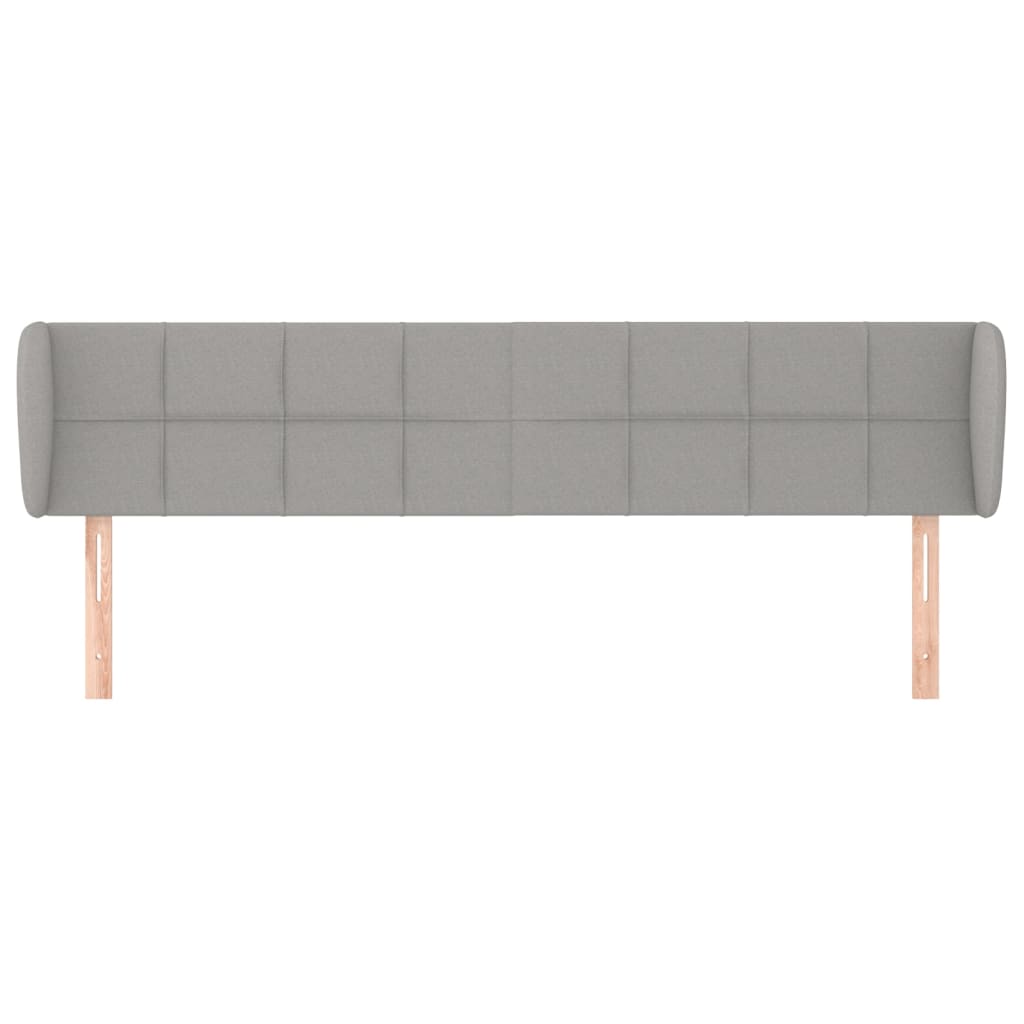 vidaXL Zagłówek uszak, jasnoszary, 203x23x78/88 cm, tkanina