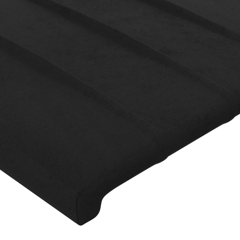 vidaXL Zagłówek uszak, czarny, 203x23x78/88 cm, aksamitny