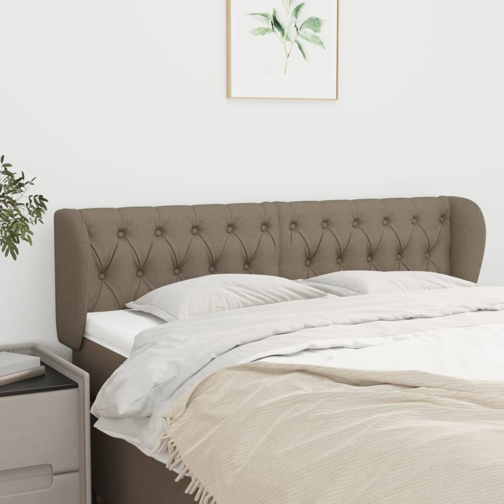 vidaXL Zagłówek uszak, taupe, 147x23x78/88 cm, tkanina