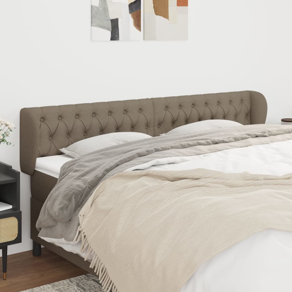vidaXL Zagłówek uszak, taupe, 203x23x78/88 cm, tkanina
