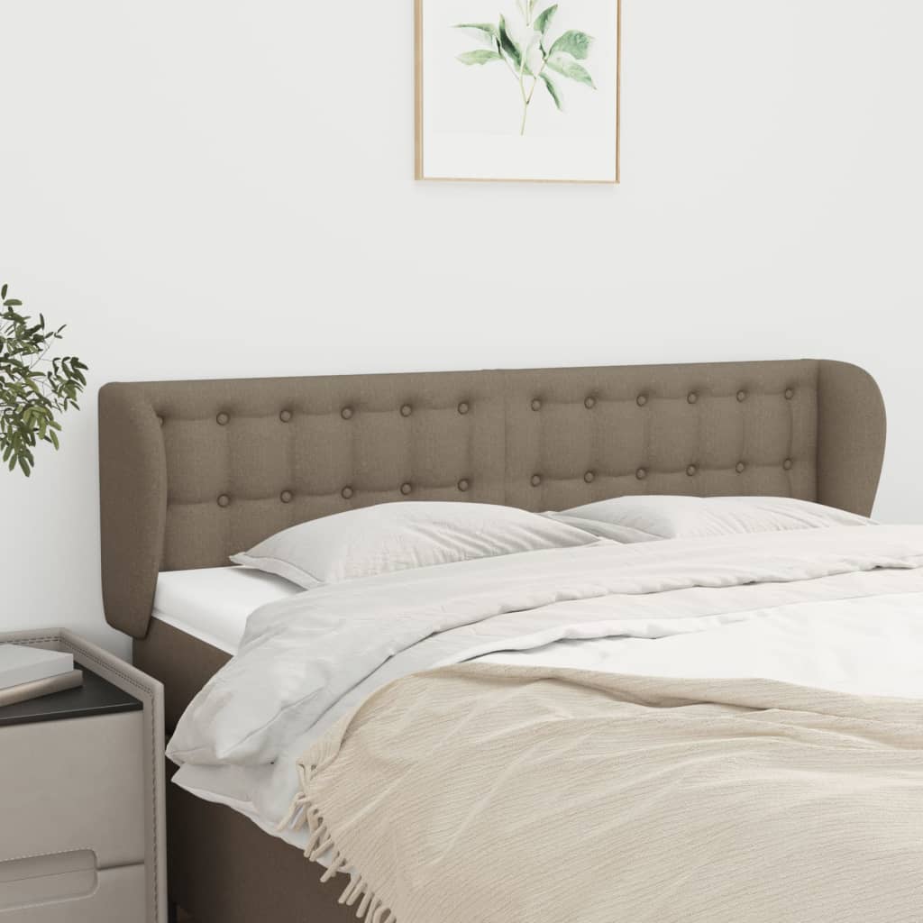 vidaXL Zagłówek uszak, taupe, 147x23x78/88 cm, tkanina