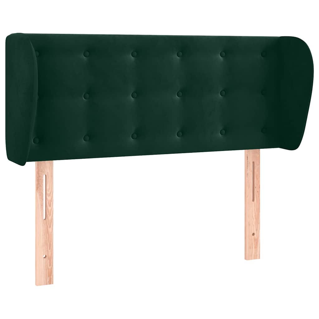 vidaXL Zagłówek uszak, ciemnozielony, 103x23x78/88 cm, aksamitny