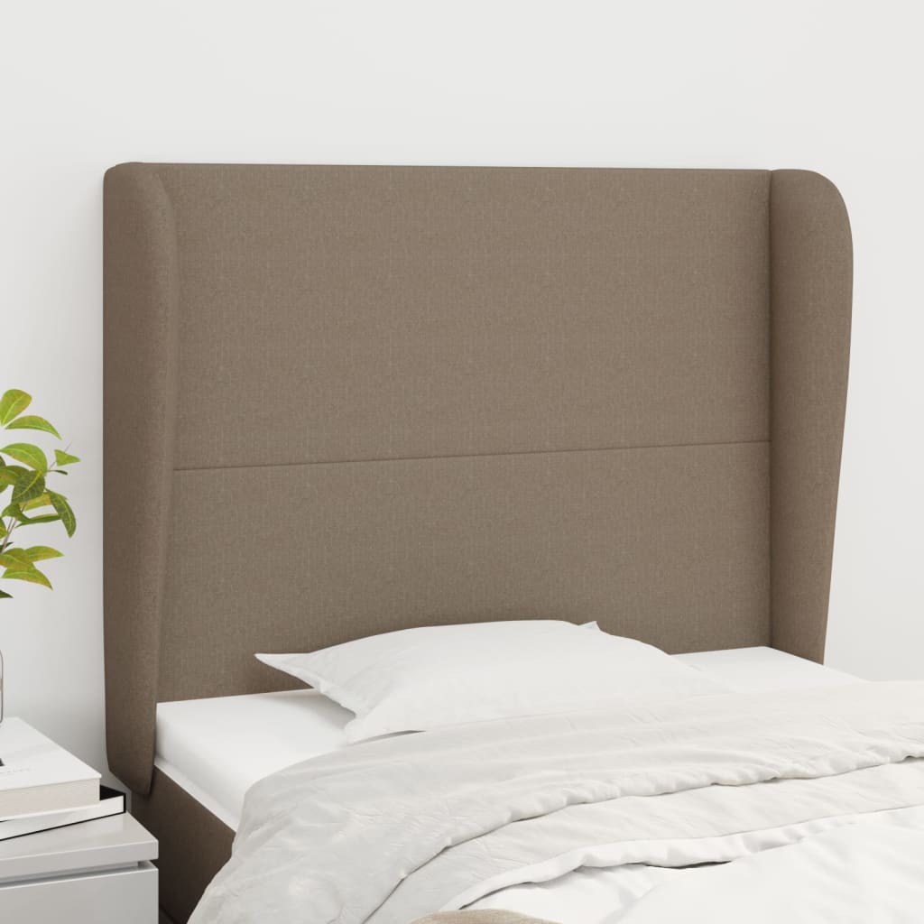 vidaXL Zagłówek uszak, taupe, 103x23x118/128 cm, tkanina